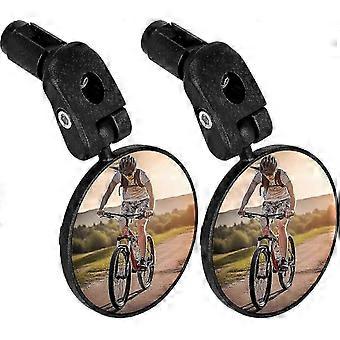 PDIN-HD Vidvinkel Cykel Bakspejle, 360 Dregree Justerbart Rotationsstyr til Mountainbike og Landevejscykling (2 stk.)