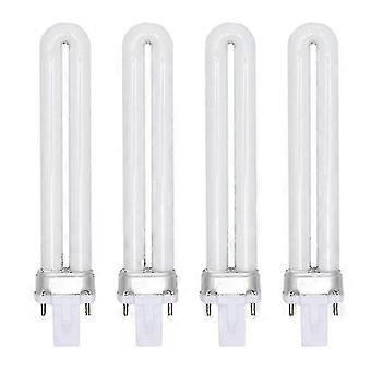 4 Stück 9W 365nm UV-Lampen-Ersatzröhren, U-förmige Glühbirne zum Aushärten von Nagelgel, kompatibel mit 9W- oder 36W-UV-Lampentrocknern