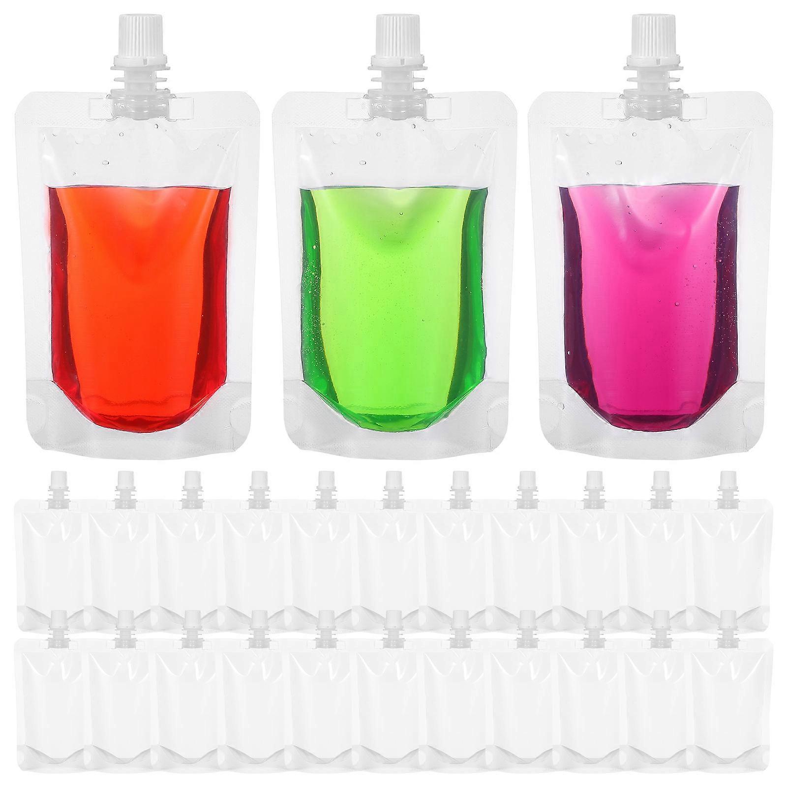 30Pcs 100ML Transparent Drinks Flasks Liquor Pouch Reusable Beverages Drinking Flasks