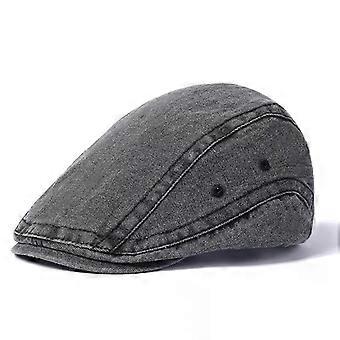 Unisex vintage baskerhatt justerbar stickad skärmmössa kompatibel med vår och höst enfärgad solskyddande platta kepsar för fritidsbruk