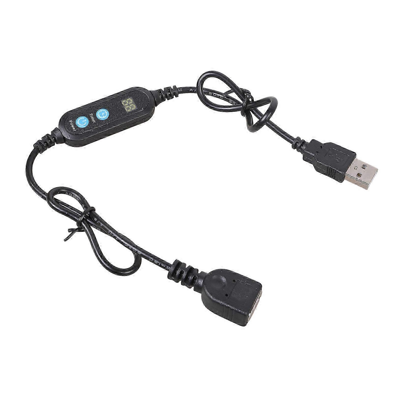 60cm USB Timer Power Cable 24 Stage Adjustable Shutdown Function compatible with LED Lights Charging Home Electronics 5V