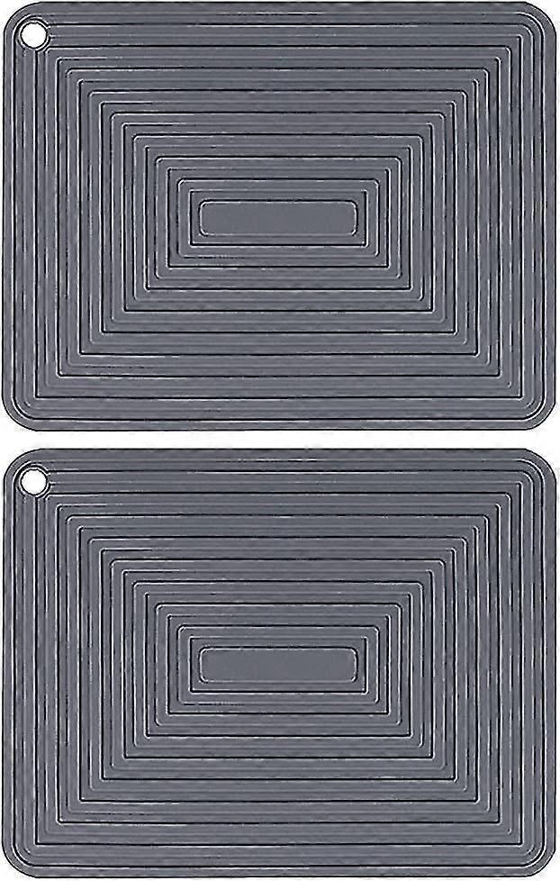 2 Pack Heat Resistant Wave Pattern Silicone Thick Square Drying Mats