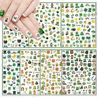 St. Patrick's Day selbstklebende Nailart Aufkleber Aufkleber Kleeblätter Nagelaufkleber für Nagelversorgung Klee Kobold Drachenglück des irischen Nagel Aufklebers