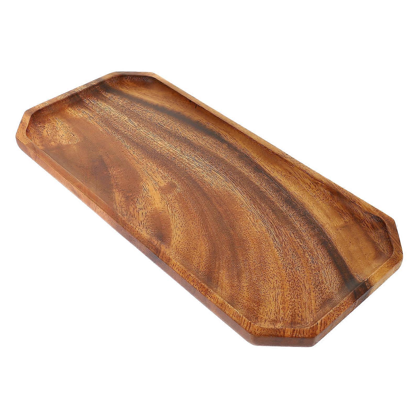 Solid Wood Jewelry Tray for Storage Use Rectangular Brown Organizer