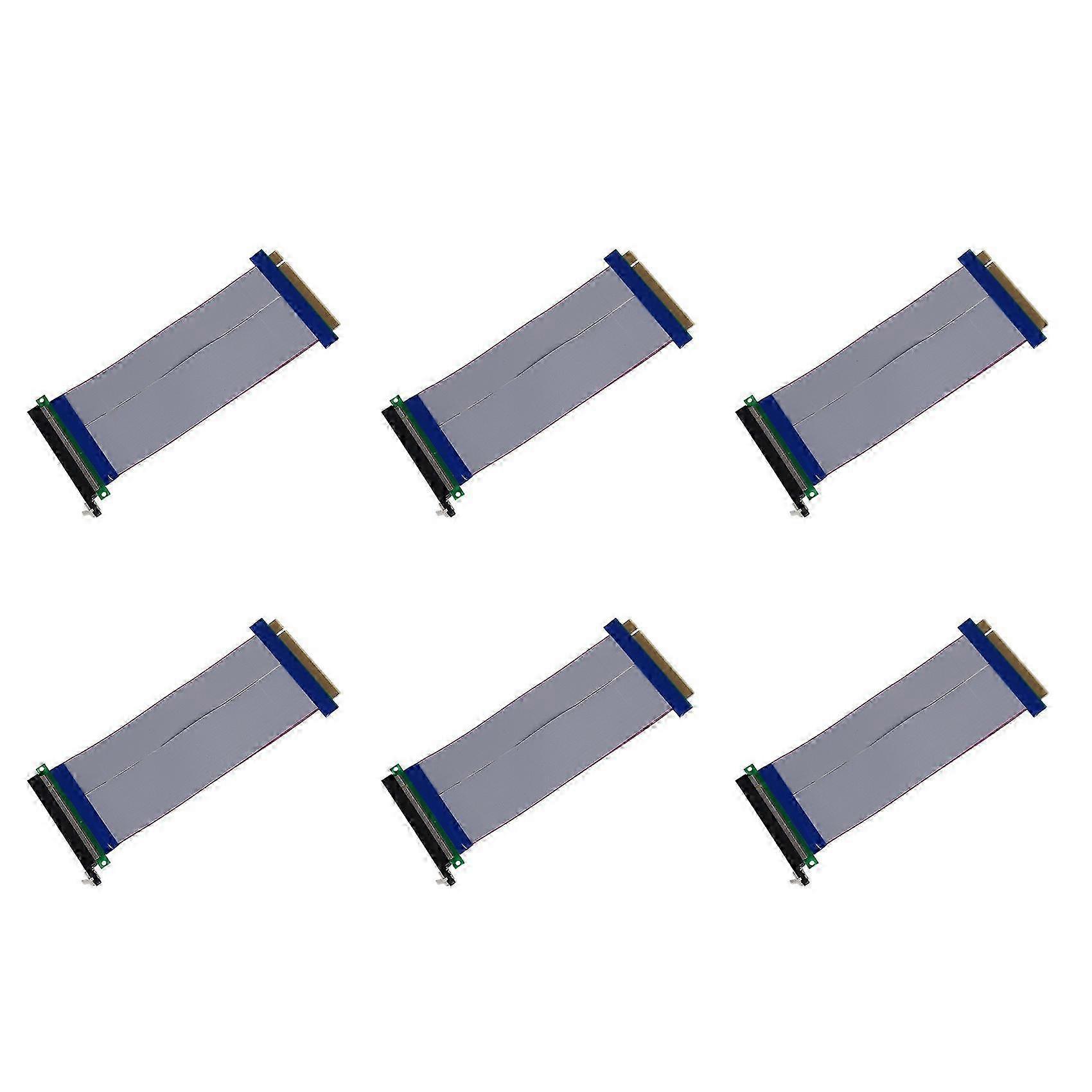 6X PCI-E Express 16X Riser Card Extender Extension Cable Ribbon Flex