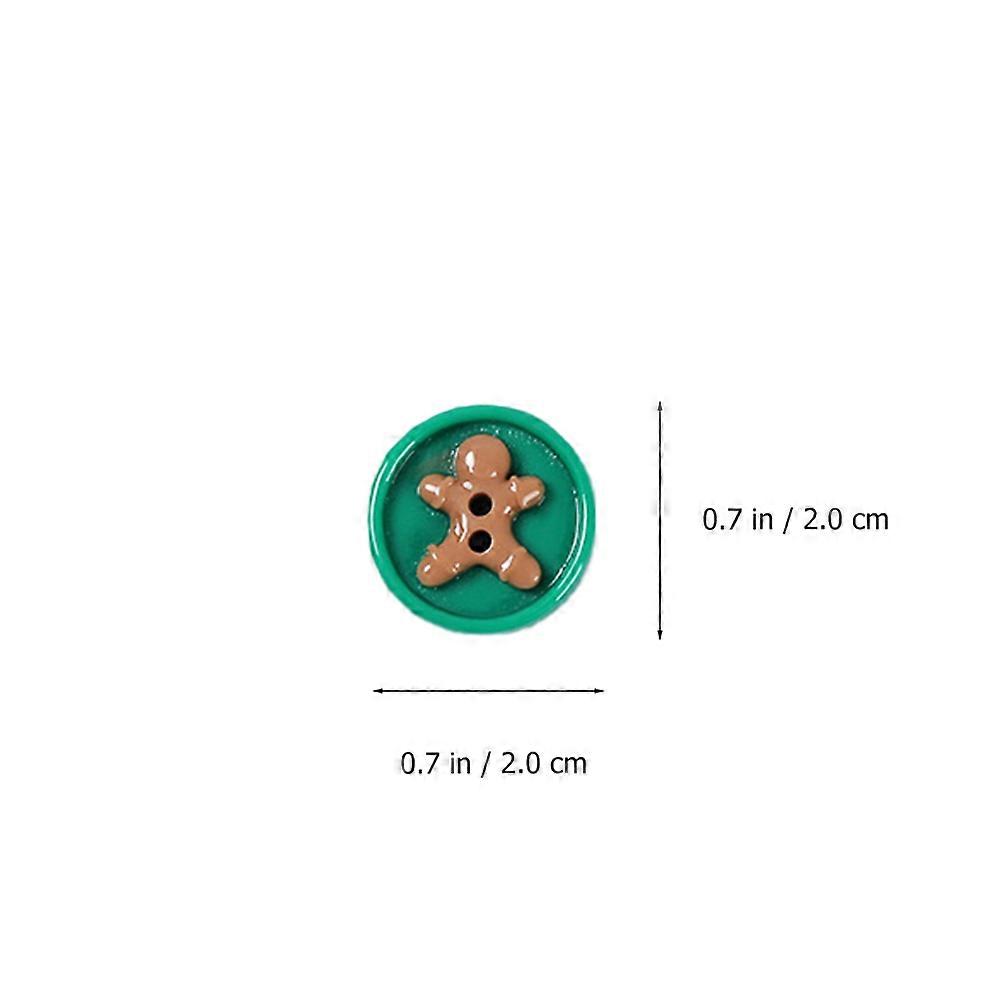 Christmas Resin Button DIY Accessory for Sewing 50Pcs Assorted Color Patterns