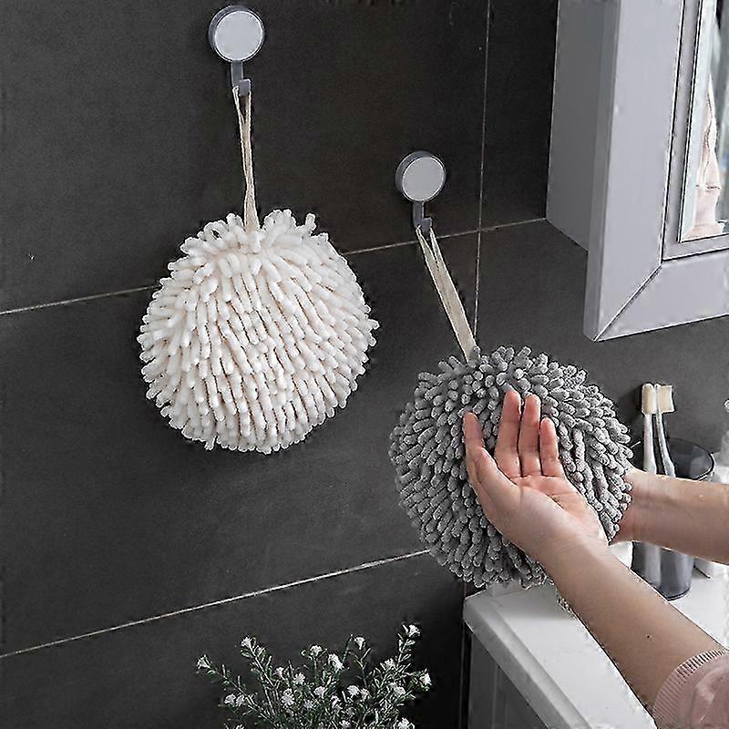 2pcs Chenille Hand Towel Ball Fast Drying
