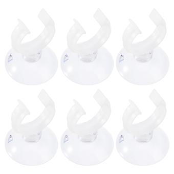 Soporte de plástico con pinza para acuario, 6 unidades, transparente.