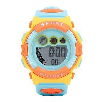 Digital Kids Watch 7 Colors LED Waterproof Sports 4-15 Blue Orange 26-27