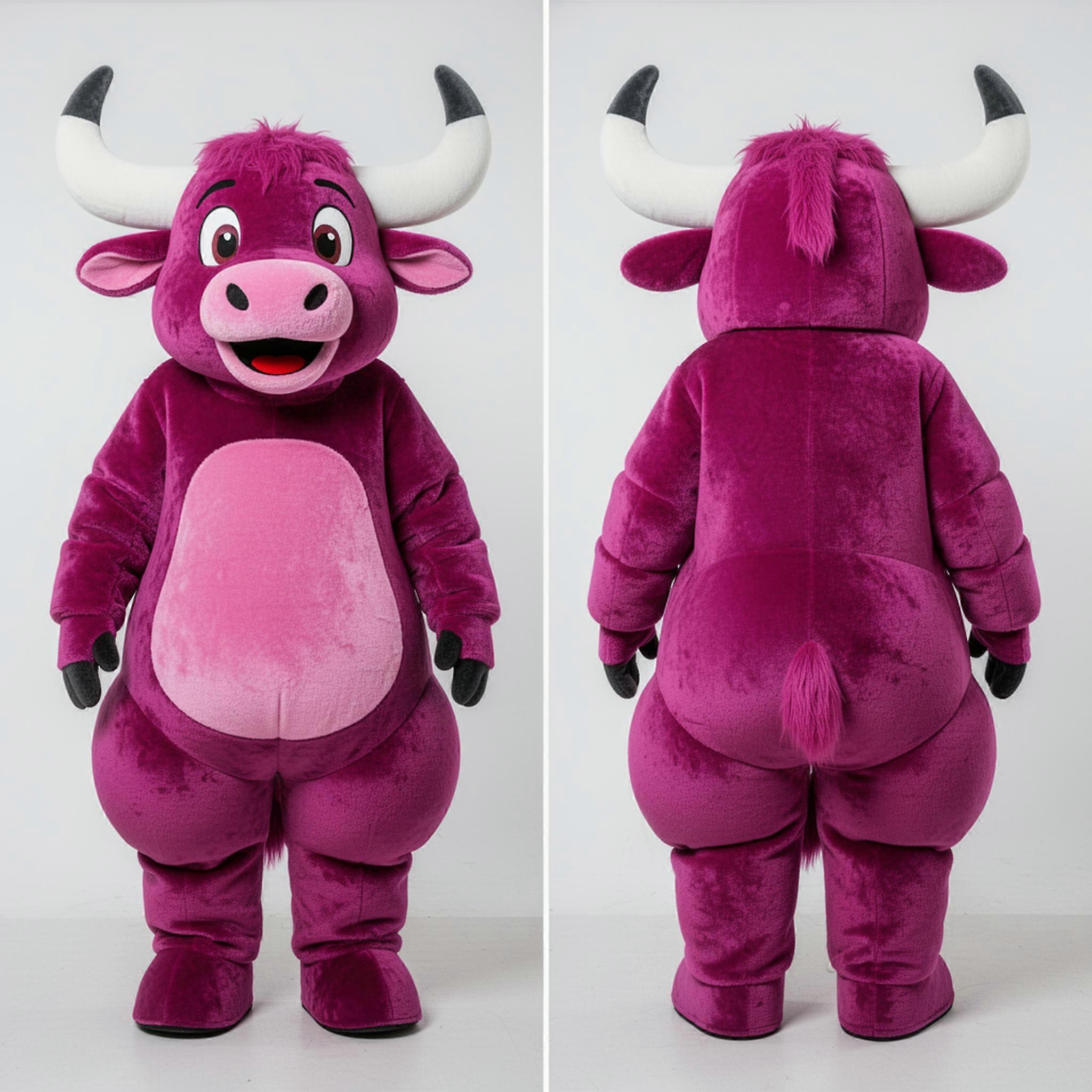MASTICOT Magenta Velvety Yak Mascot