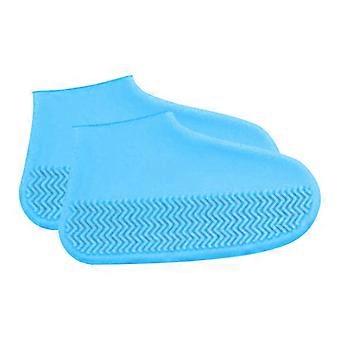 1 par de cubrebotas impermeables de silicona elástica, protectores de zapatos gruesos e impermeables.