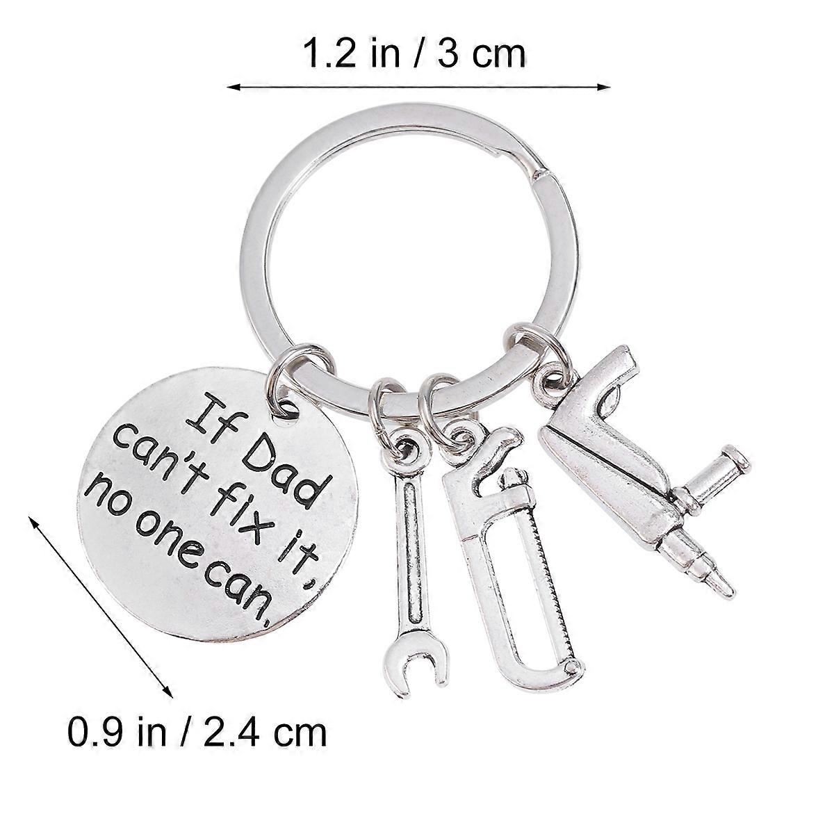 Hand Tools Keychain Mini Daddy Gift with Silver Key Ring