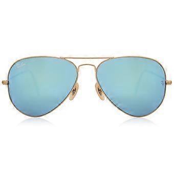 Ray-Ban RB3025 Aviator Flash Lenses 112/17 Full Rim Matte Gold Unisex Aviator Sunglasses UV3 Original