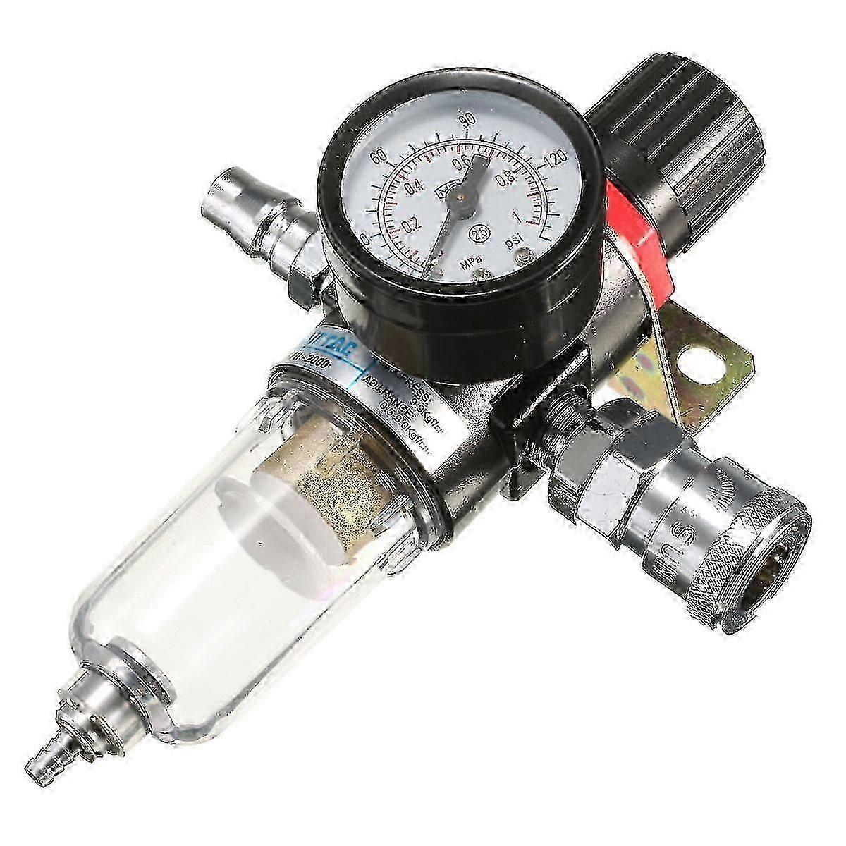 Air Compressor Filter Water Separator Trap Tools Kit W/ Regulator 1/4
