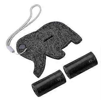 Portable dog poop bag holder. Cartoon-shaped poop bag dispenser. Elephant poop bag dispenser.