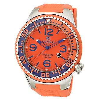 Poseidon ekstra stor slank klokke for kvarts analog mann med gummi armbånd K2031159163-00263