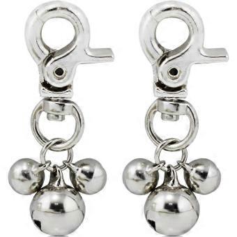 Set mit 2 Glockenanhängern für Hunde- oder Katzenhalsband (3 hängende Glocken)