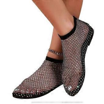 Mesh Flats für Frauen Ultra Bequem Shiny Gem Mesh Flats Shiny Stylish Flats