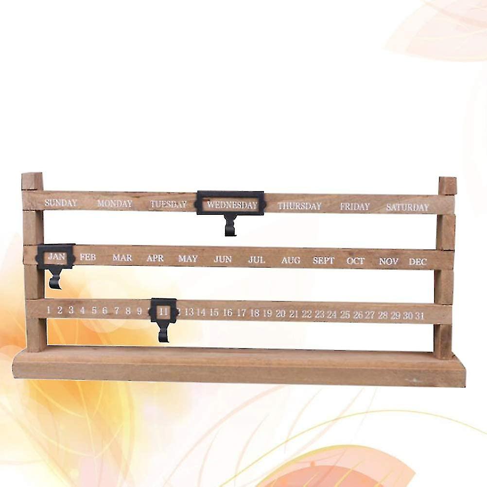 Calendrier perpétuel en bois et métal avec déco l 29cm Calendrier perpétuel en bois et métal avec déco l 29cm