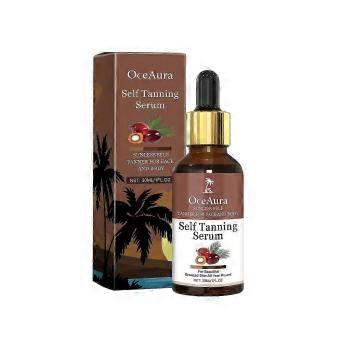 Oceaura Glow Brightening Black Essence Tanning Serum with Vitamin E, Palm Oil & Grapefruit Seed Oil for Sun-Kissed Glow