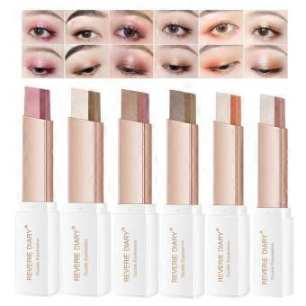 6 Color Double Eyeshadow Stick Set Waterproof Matte Long Lasting Dual Tone Eye Makeup
