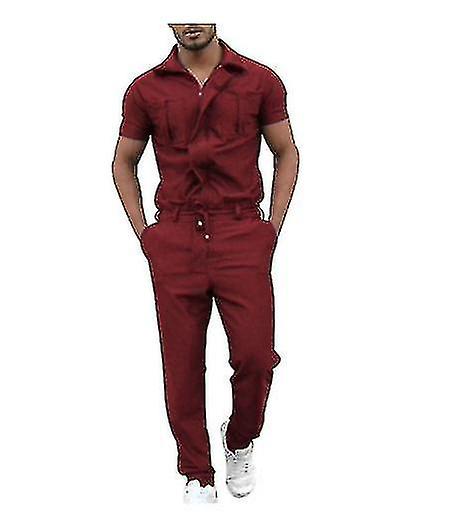 Mens Short-sleeved Jumpsuit