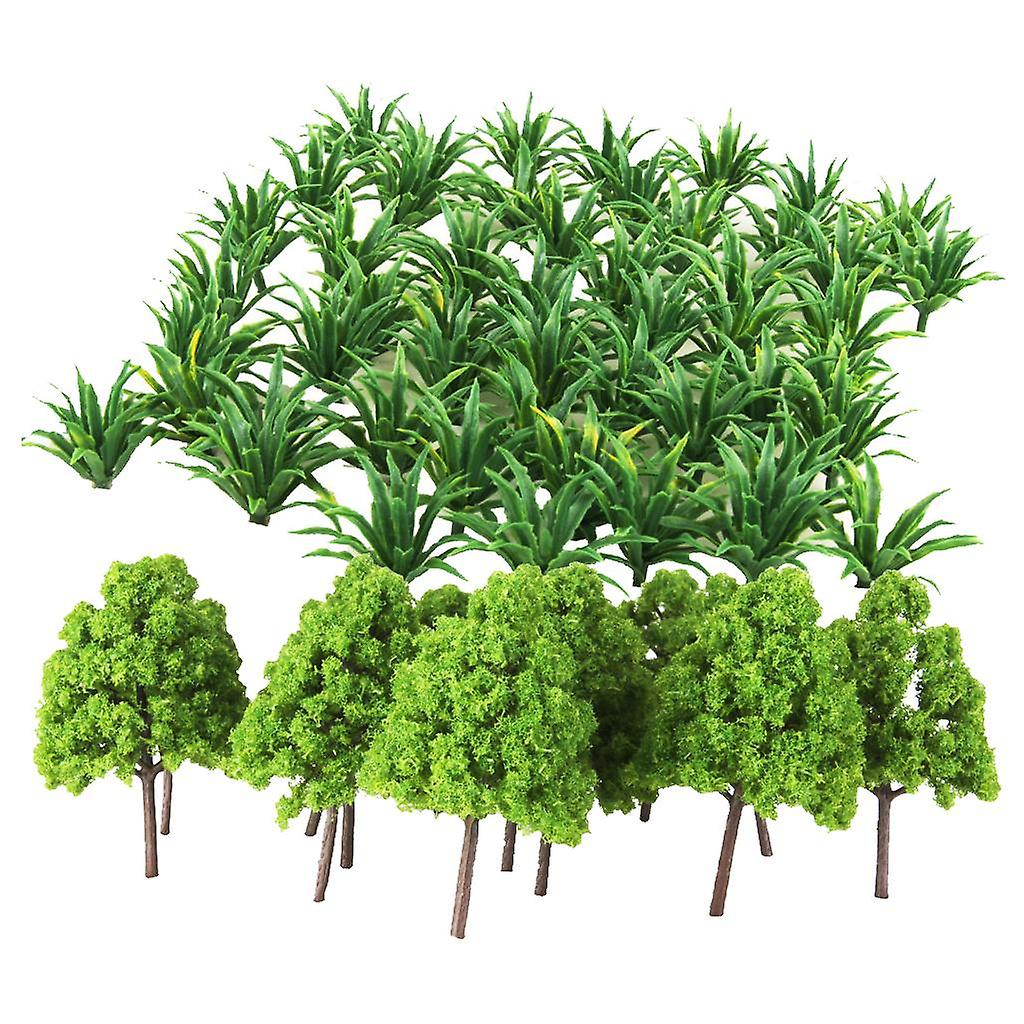 70x Green Plastic Tree Grass Model Train Railway Layout Scenery Decoration