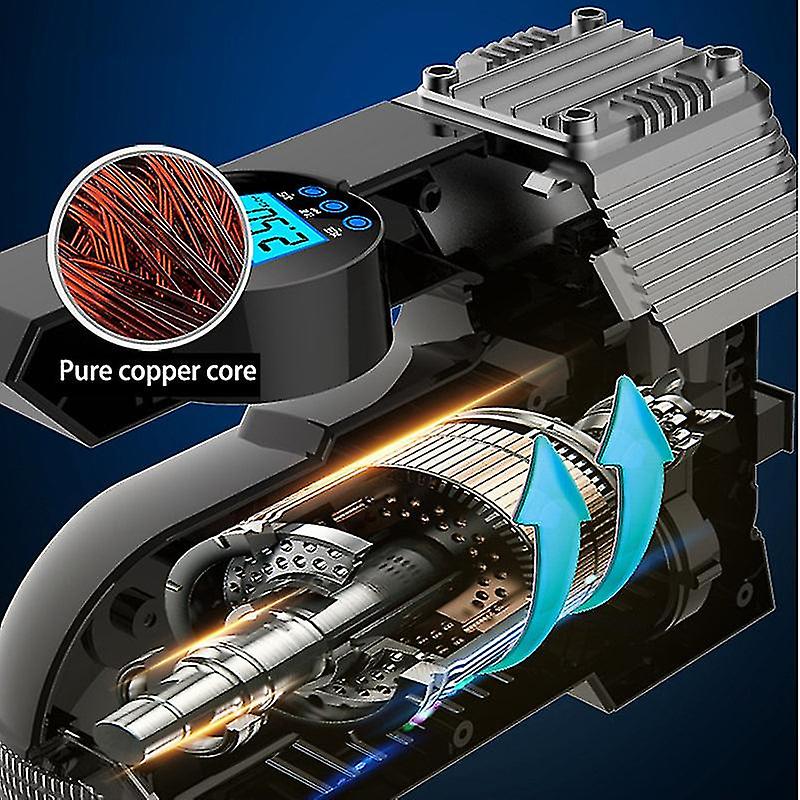 12v High-power Car Double-cylinder Inflator Pump Air Compressor Led ...