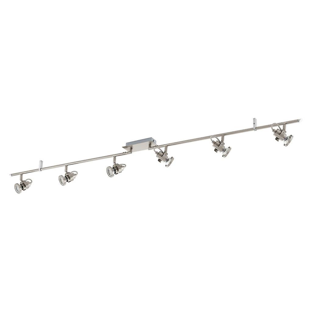 6 Light Ceiling Spotlight Satin Nickel, GU10