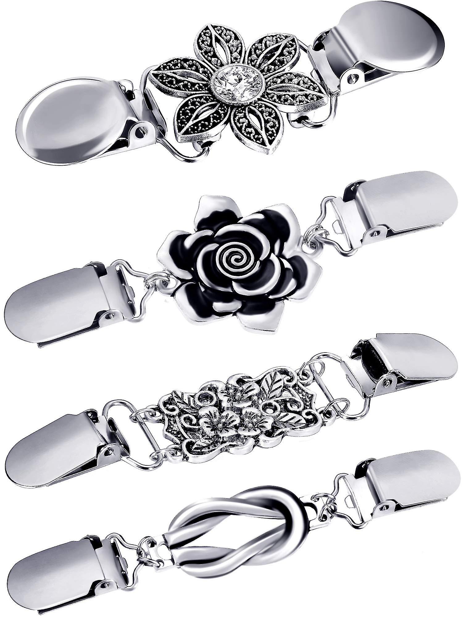 4 Stück Vintage Pullover Schal Clips 4 Styles