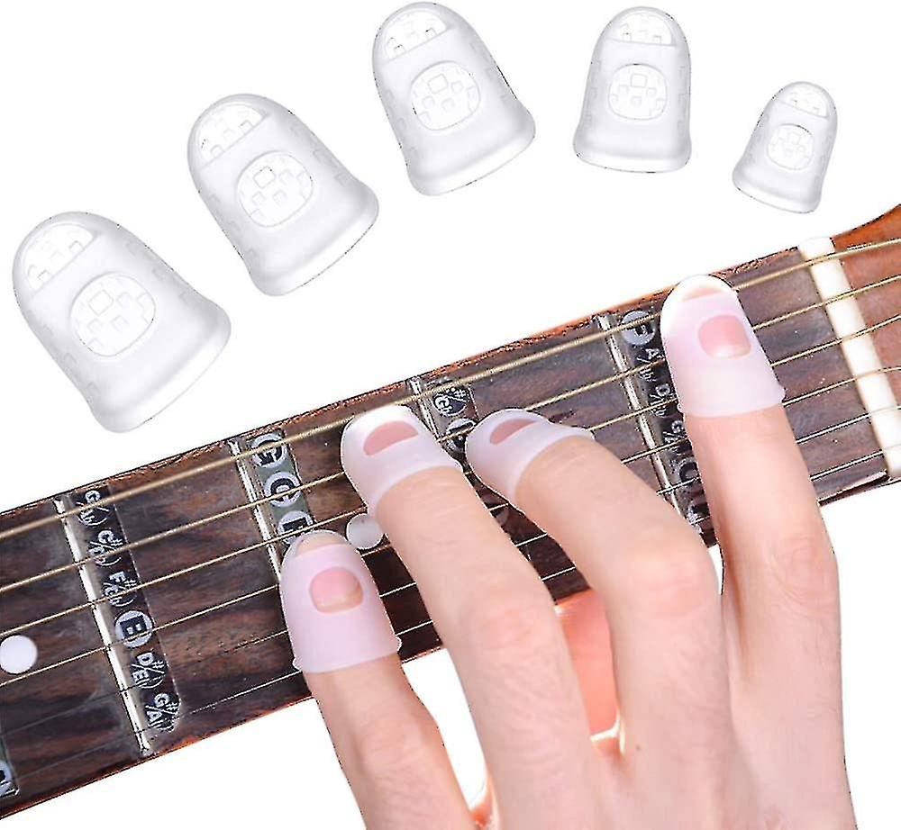 Szilikon ujjvédő gitár, 40 db 5 méret csúszásgátló gumiujj