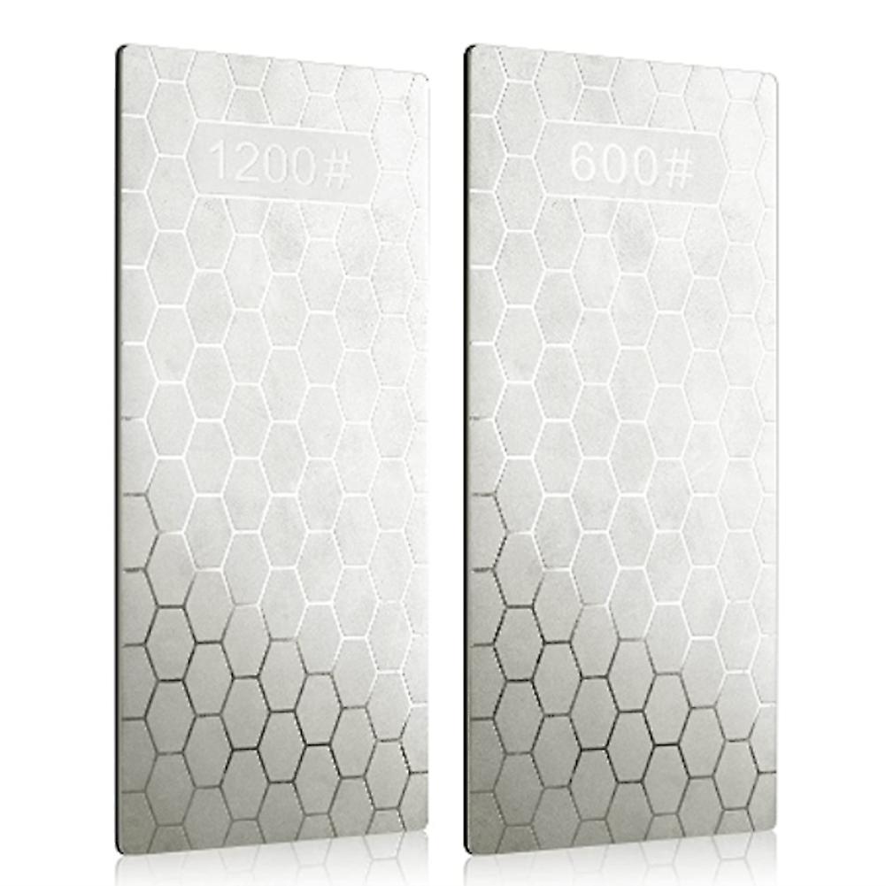 2PCS Diamond Sharpening Stone, Whetstone Surface Diamond Sharpener Plate with Non-Slip (600/1200 Gr