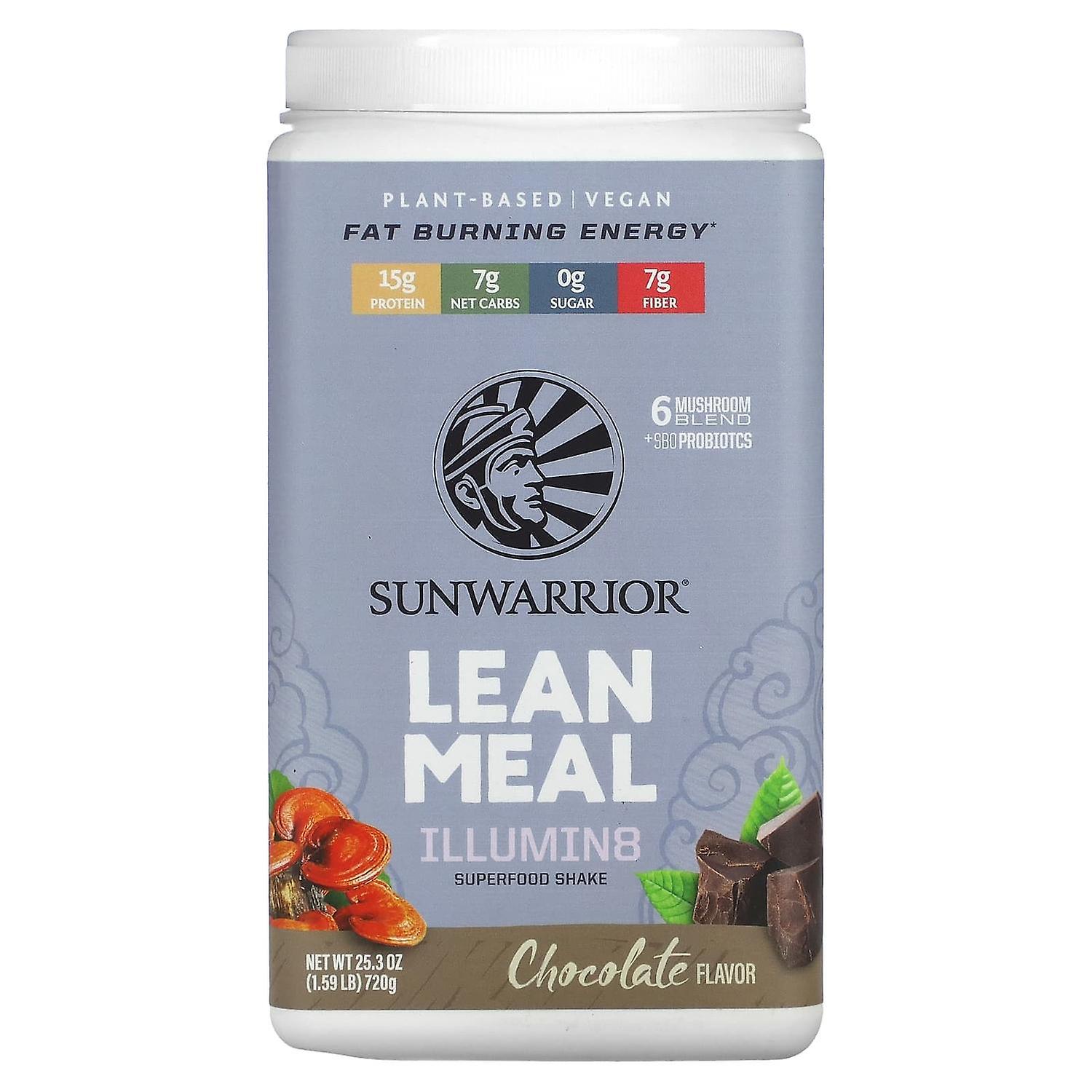 Sunwarrior, Lean Meal Illumin8 Superfood Shake, Chocolate, 1.59 lb (720 g)