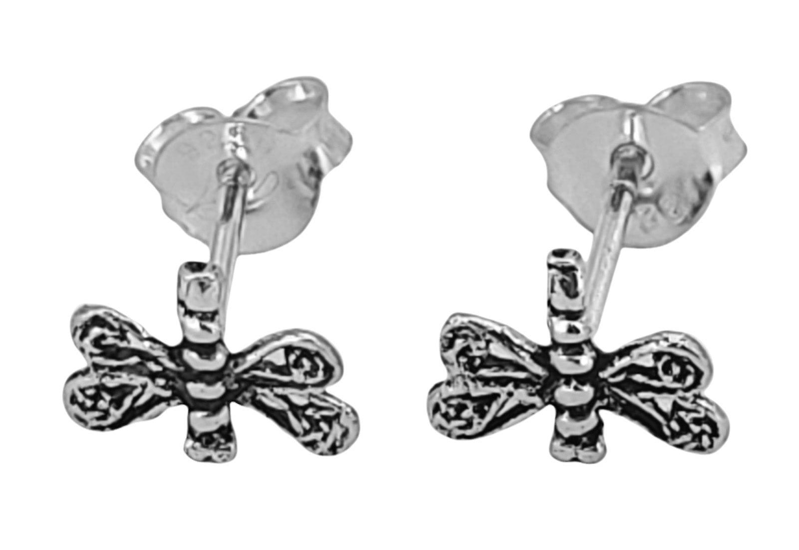 Stud Earrings 55 Dragonfly - Silver