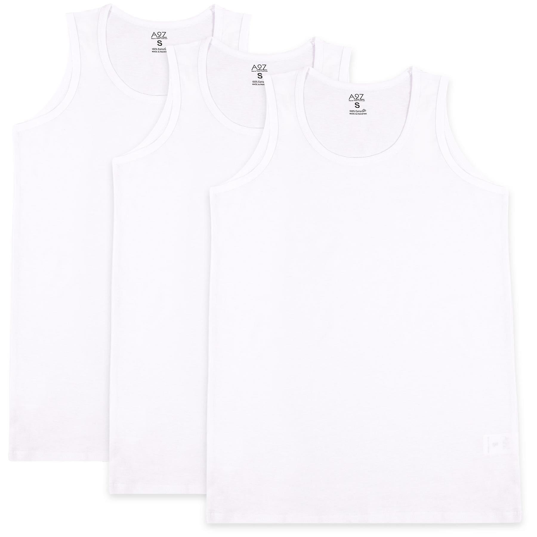 Mens 100% Combed Cotton 3 Pack White Sleeveless Underwear Vest