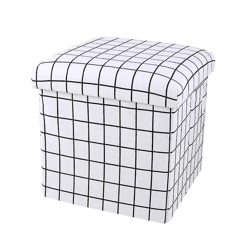 Linen Stool Storage Boxes Small Folding Tables Footrests Office Bedroom Stools Sofas 30x30x30cm