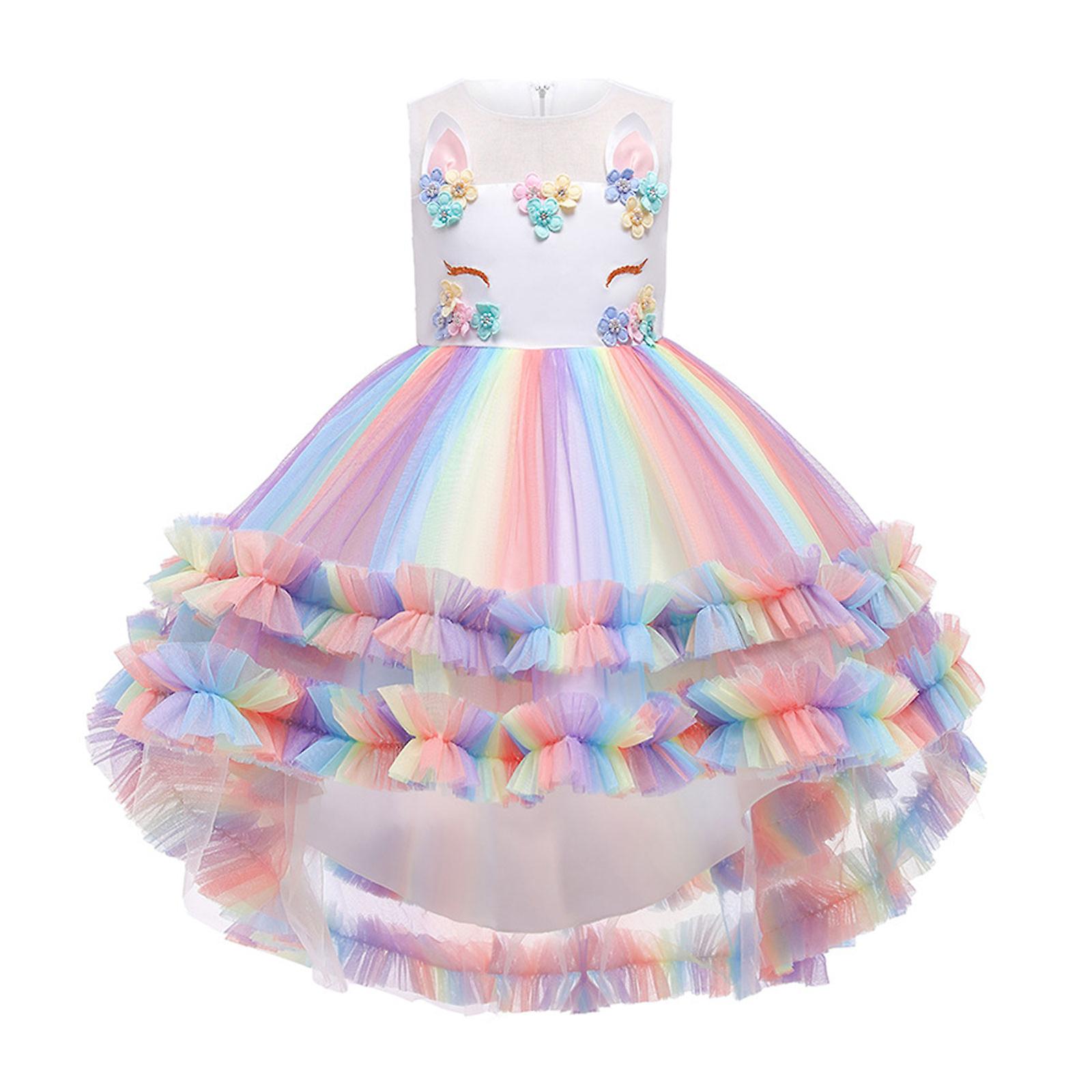 Princess Rainbow Lace Ball Gown Dress For Girls - Perfect For Special  Occasions And Parties | Fruugo NO