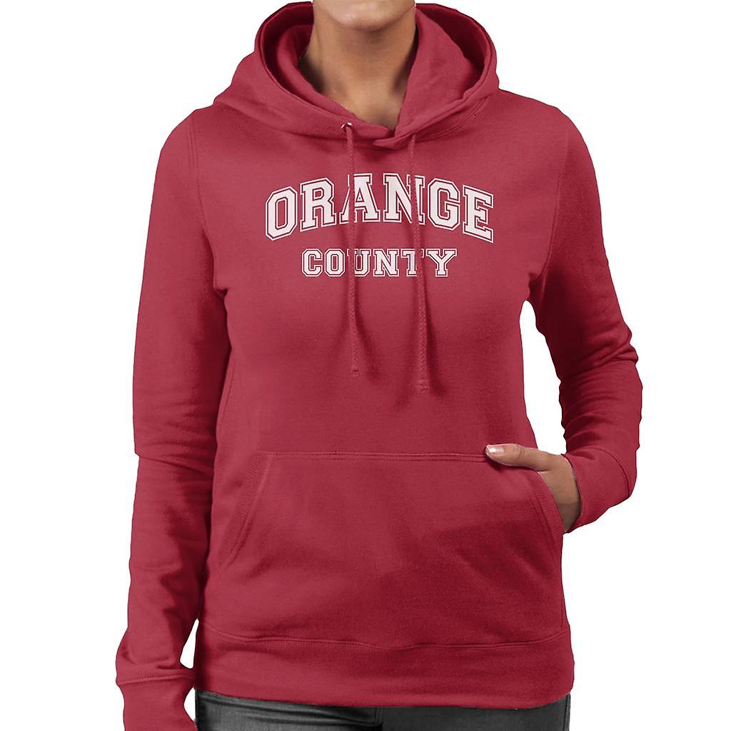 Moletom com capuz Orange County College texto feminino