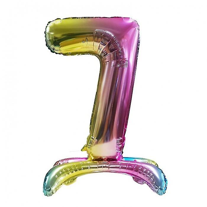 Realmax Standing Number 7 Rainbow Gradient Foil Balloon