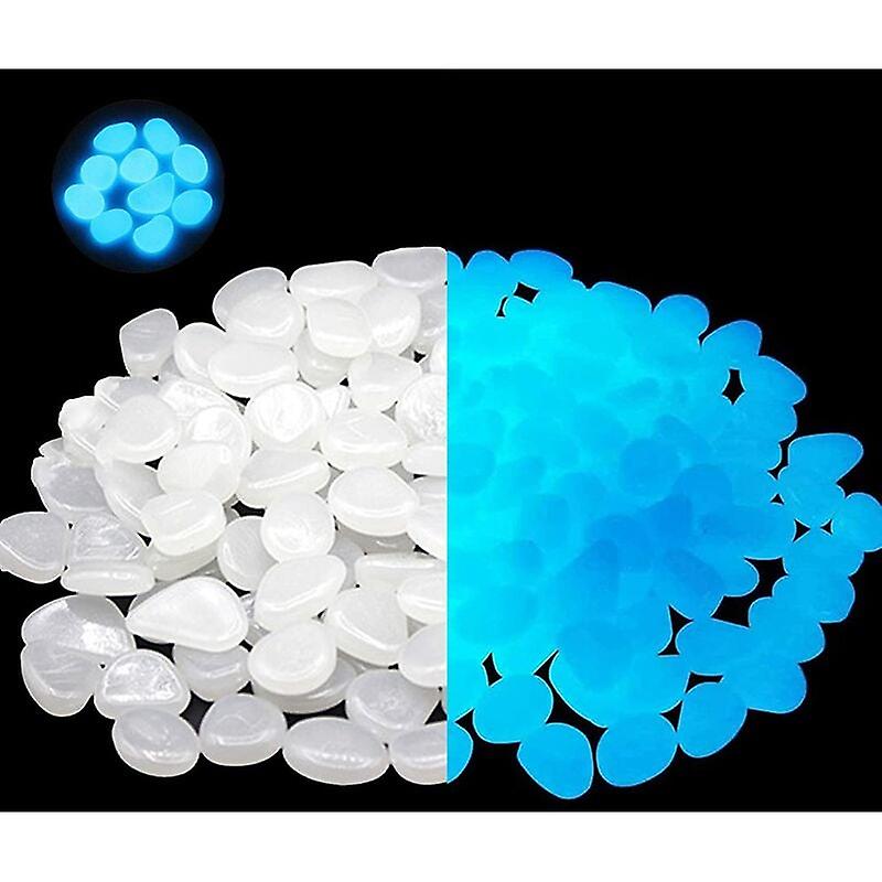 300 PCS Fluorescent Stones, Artificial Fluorescent Pebbles Decoration Decorative Stones for Garden, Roads, Outdoor Decoration, Aquariums, Driveways -