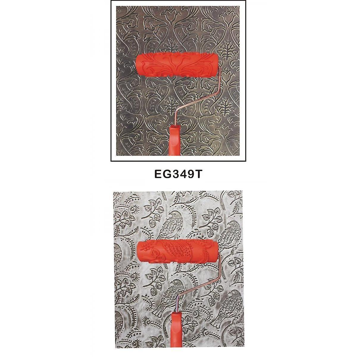 Set 2pcs 7" Embossed Pattern Painting Roller Brush Tool Wall DIY Decor 4#