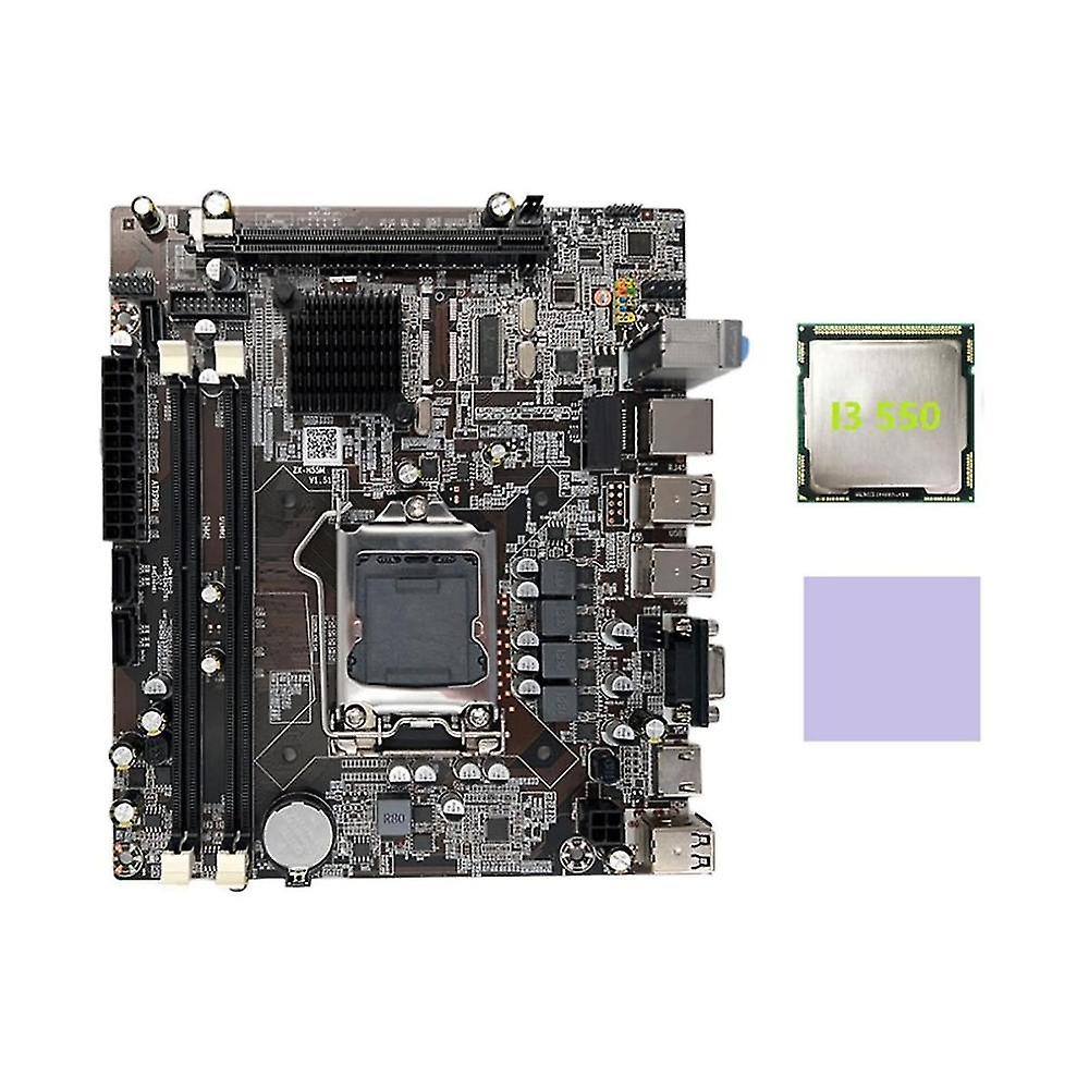 H55 Motherboard Lga1156 Supports I3 530 I5 760 Series Cpu Ddr3 Memory Computer Motherboard+i3 550 C