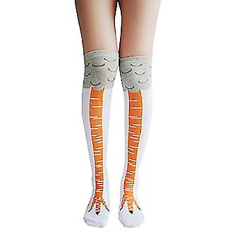 1 paio di divertenti calzini a piedi di pollo 3d gambe sottili di pollo fino al ginocchio regalo ...