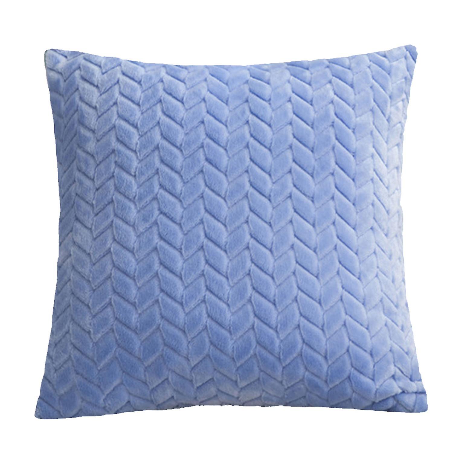 ZHOUBA Pillowcase Solid Color Skin-friendly Plush Office Throw Pillow Cover for Home