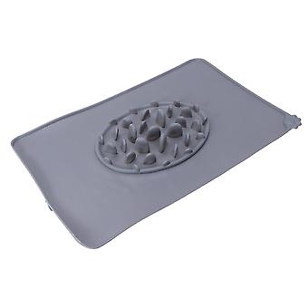 47x30cm Creative Silicone Dog Paw Pad Thickening Easy To Clean And Waterproof Pet Feeding Pad Gery