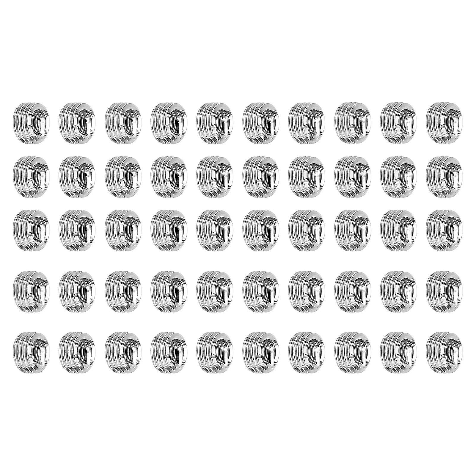 50Pcs Wire Thread Insert US Units Screw Bushing Inserts Threaded Hole Repair Tool 1/4in‑201D