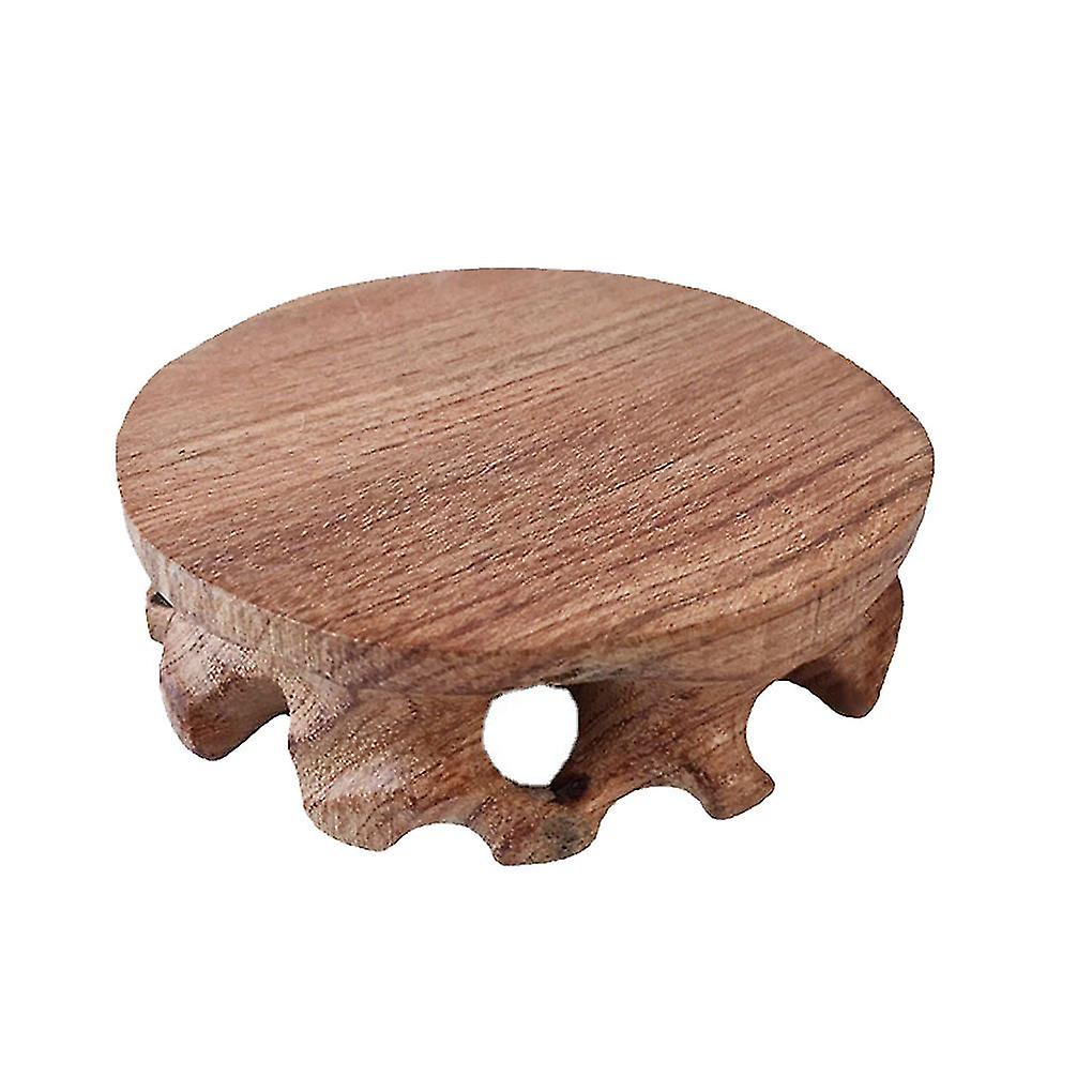 Wooden Base Round Stable Figurines Stand Clear Texture Pedestal Craft