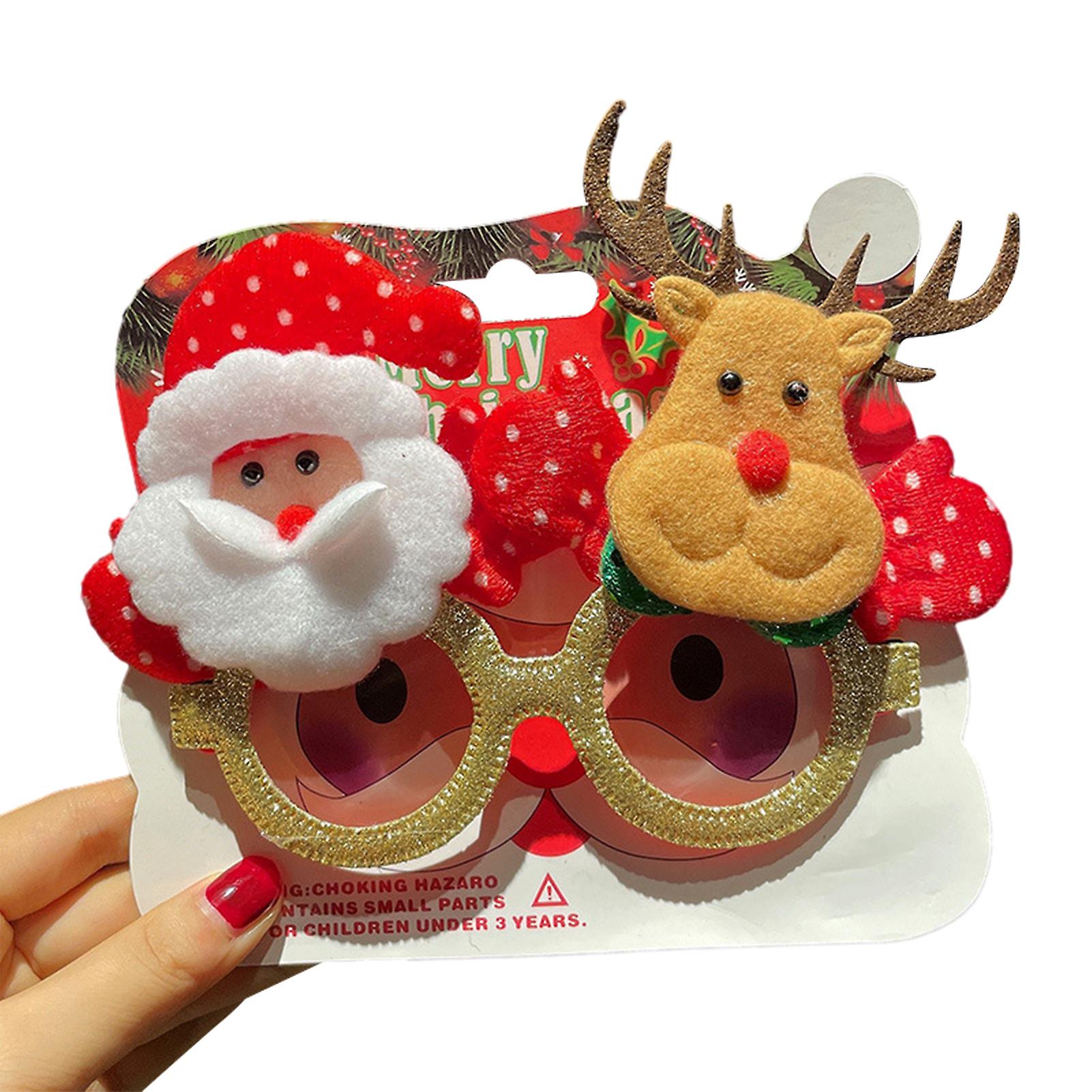 Personalized Christmas Cartoon Glasses Frame Portable Party Favors Eyeglasses for Christmas Parties