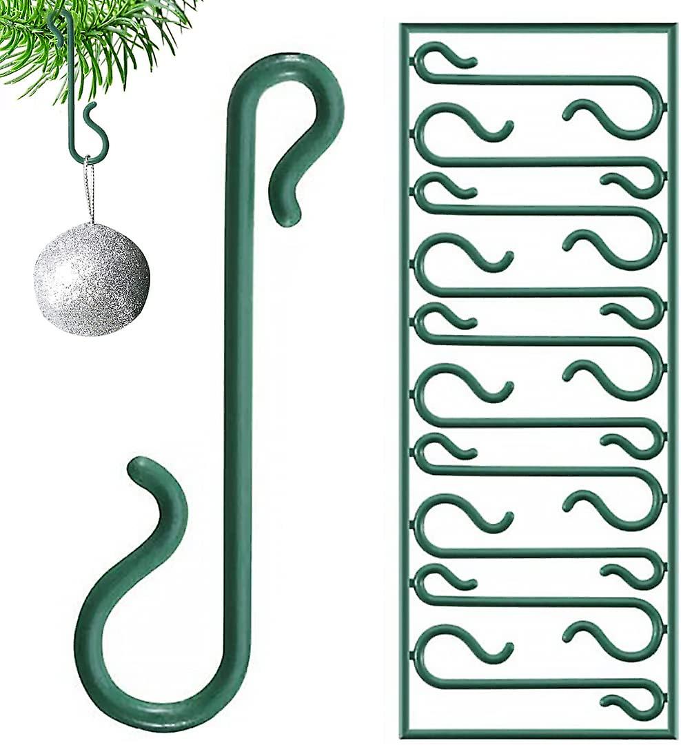 100pcs Plastic Christmas Bauble Hooks - Green Pxcl