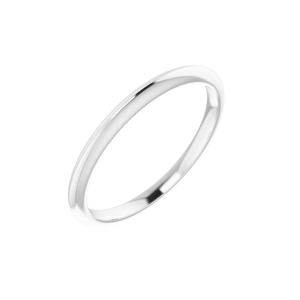 14k White Gold Band Polished Knife Edge-Band Size 7-Band Style Ring for Women and Men - 1.9 Grams